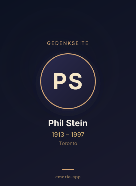 Gedenkportrait von Phil Stein
