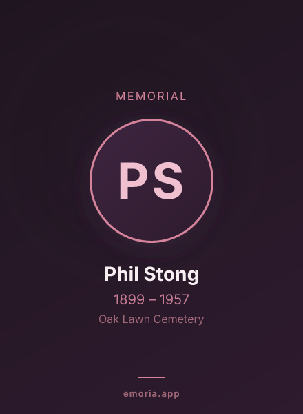 Memorial portrait of Phil Stong