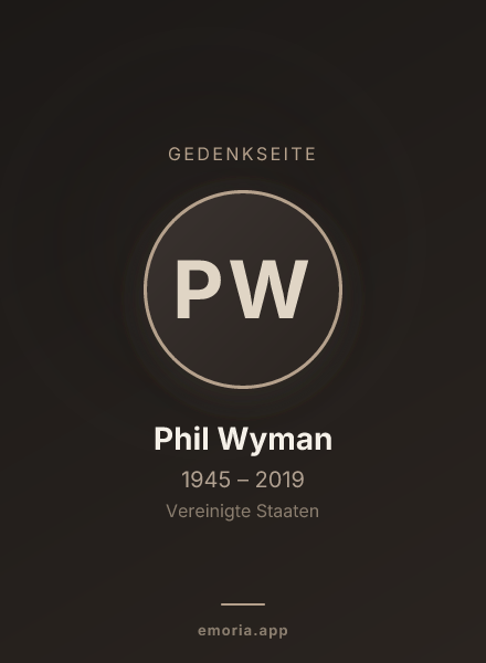 Gedenkportrait von Phil Wyman