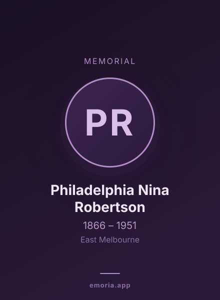 Memorial portrait of Philadelphia Nina Robertson
