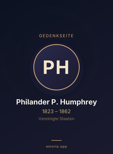 Gedenkportrait von Philander P. Humphrey
