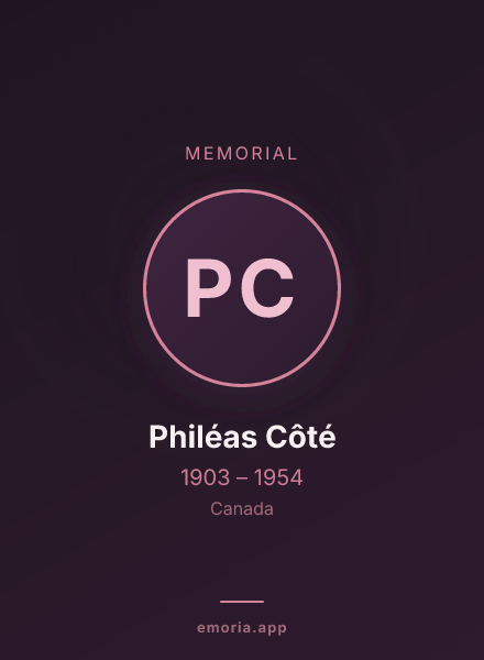 Memorial portrait of Philéas Côté