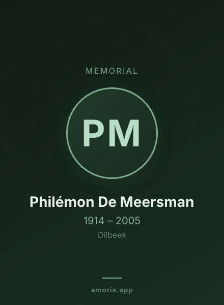 Memorial portrait of Philémon De Meersman