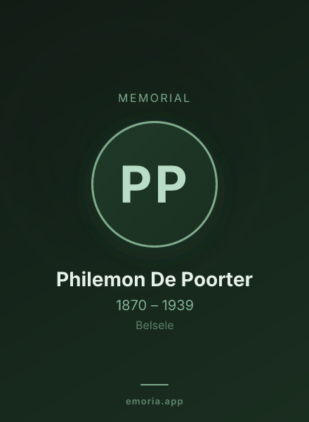 Memorial portrait of Philemon De Poorter
