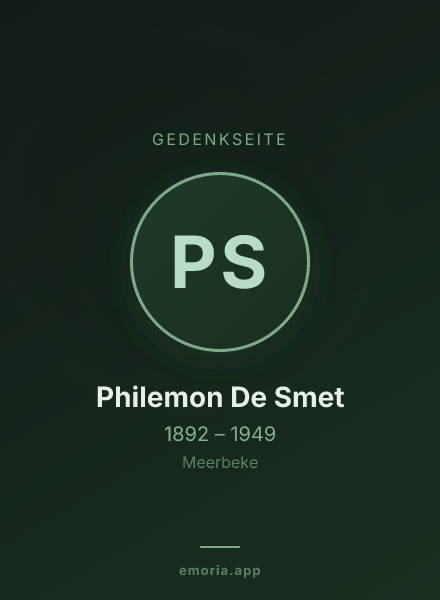 Gedenkportrait von Philemon De Smet