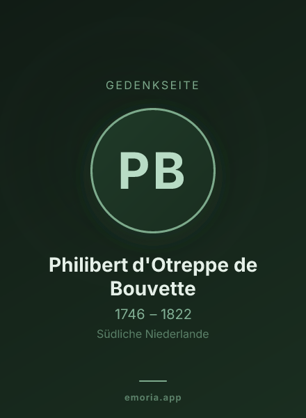 Gedenkportrait von Philibert d'Otreppe de Bouvette