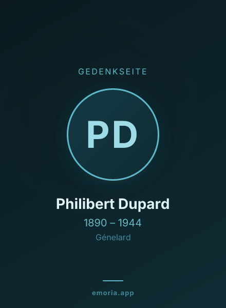 Gedenkportrait von Philibert Dupard