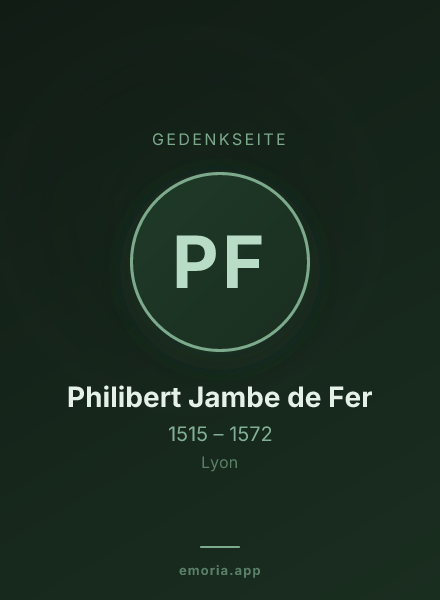 Gedenkportrait von Philibert Jambe de Fer