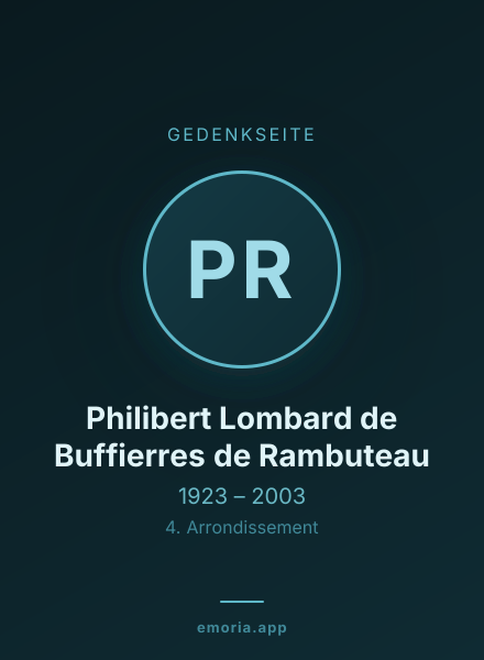 Gedenkportrait von Philibert Lombard de Buffierres de Rambuteau