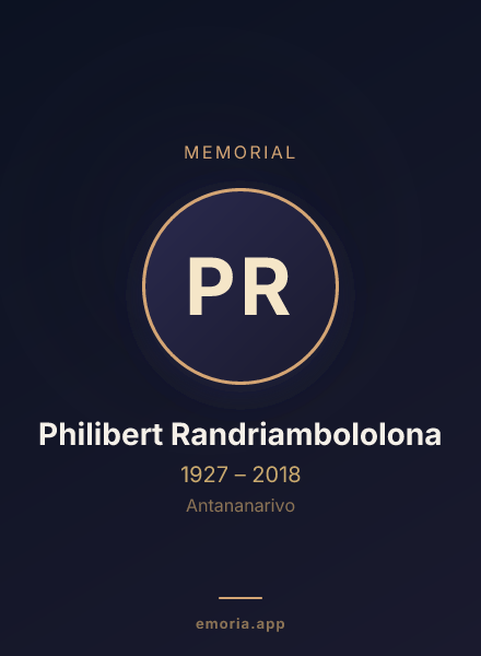 Memorial portrait of Philibert Randriambololona