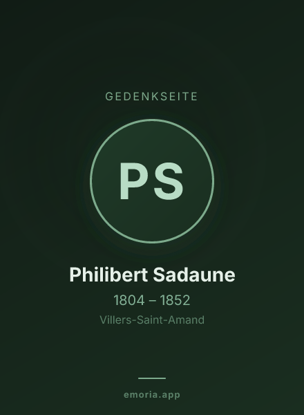 Gedenkportrait von Philibert Sadaune