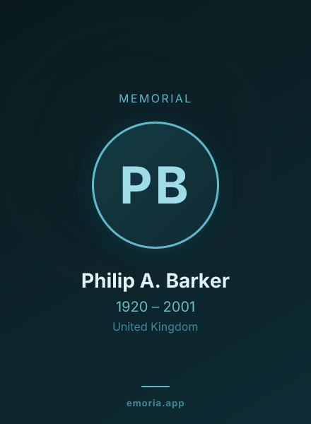 Memorial portrait of Philip A. Barker