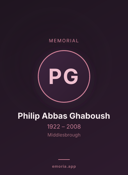 Memorial portrait of Philip Abbas Ghaboush