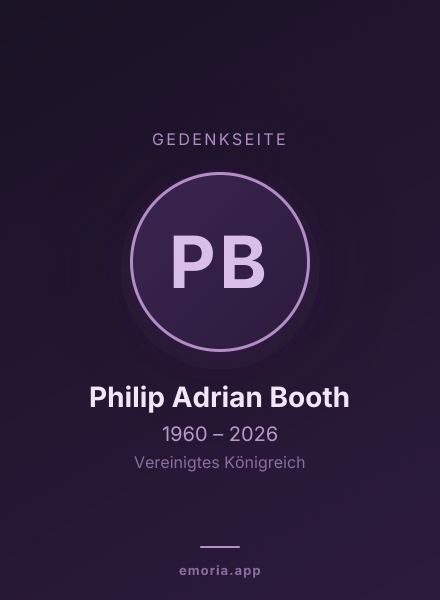 Gedenkportrait von Philip Adrian Booth