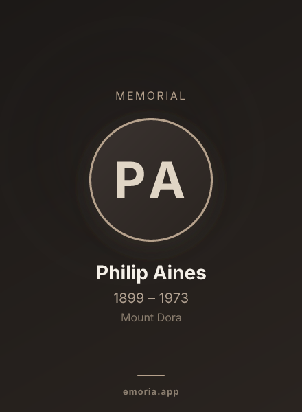 Memorial portrait of Philip Aines