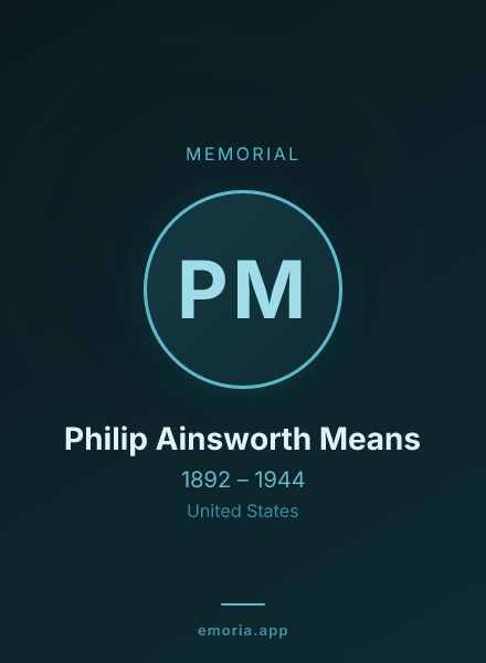 Memorial portrait of Philip Ainsworth Means
