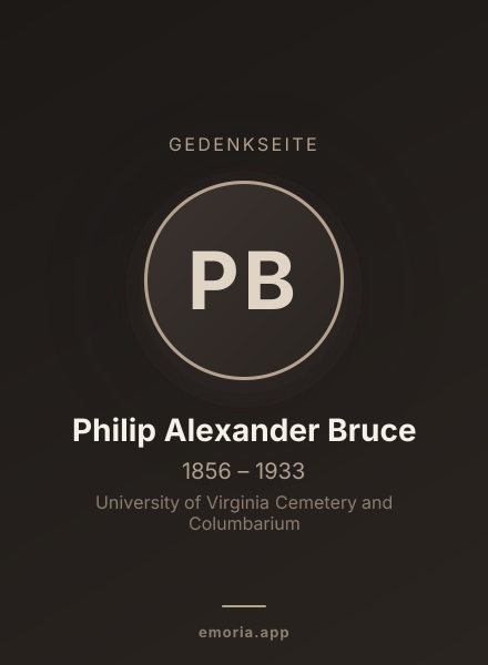 Gedenkportrait von Philip Alexander Bruce