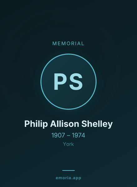 Memorial portrait of Philip Allison Shelley