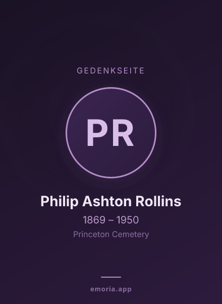 Gedenkportrait von Philip Ashton Rollins