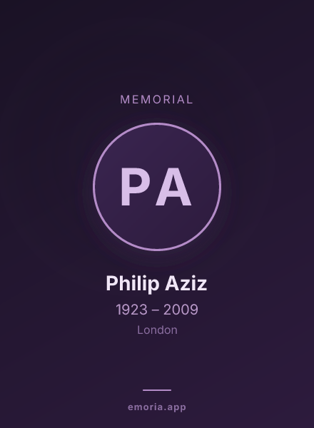 Memorial portrait of Philip Aziz