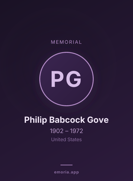 Memorial portrait of Philip Babcock Gove