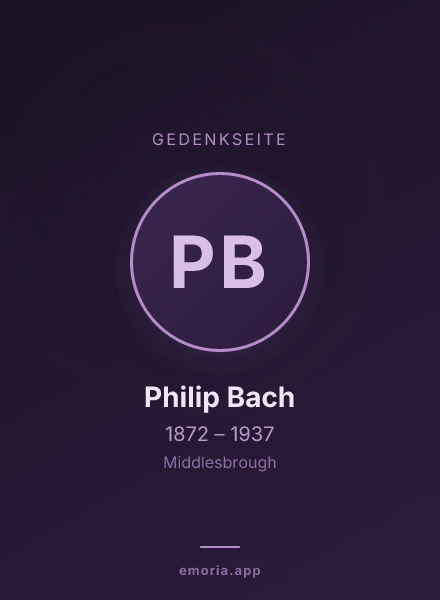 Gedenkportrait von Philip Bach