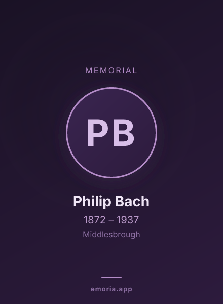 Memorial portrait of Philip Bach