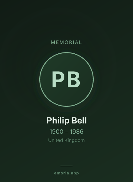 Memorial portrait of Philip Bell