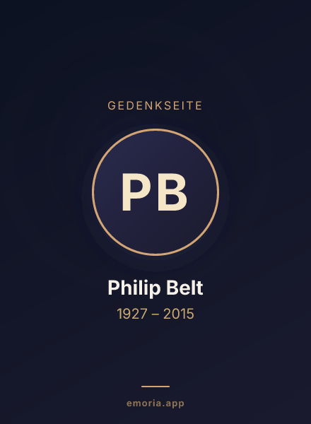 Gedenkportrait von Philip Belt