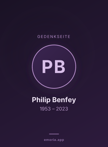 Gedenkportrait von Philip Benfey