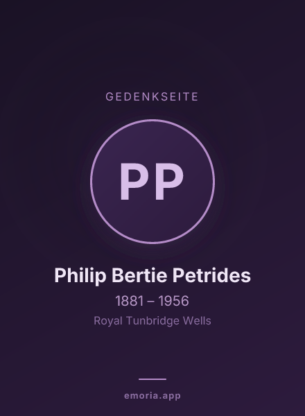 Gedenkportrait von Philip Bertie Petrides