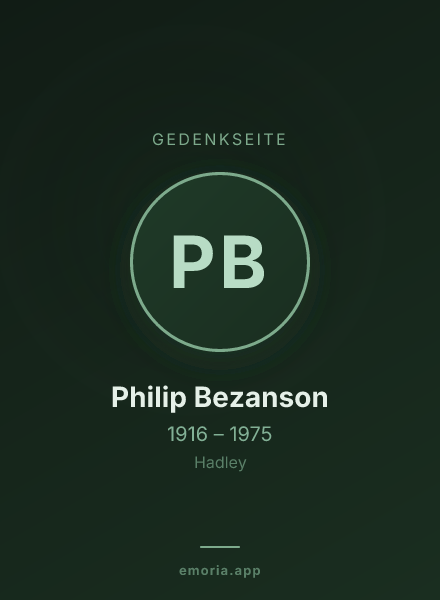 Gedenkportrait von Philip Bezanson
