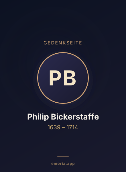 Gedenkportrait von Philip Bickerstaffe