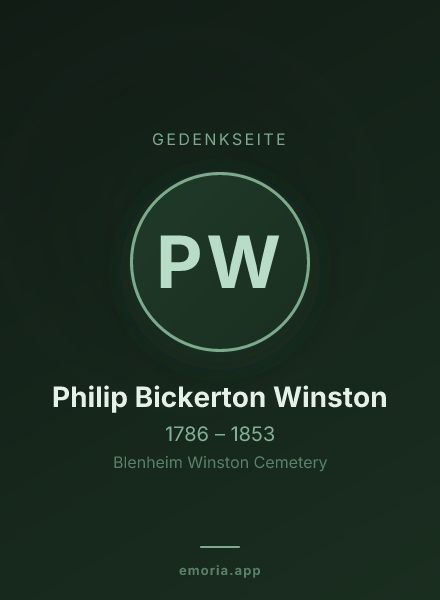 Gedenkportrait von Philip Bickerton Winston