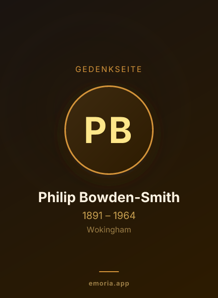 Gedenkportrait von Philip Bowden-Smith