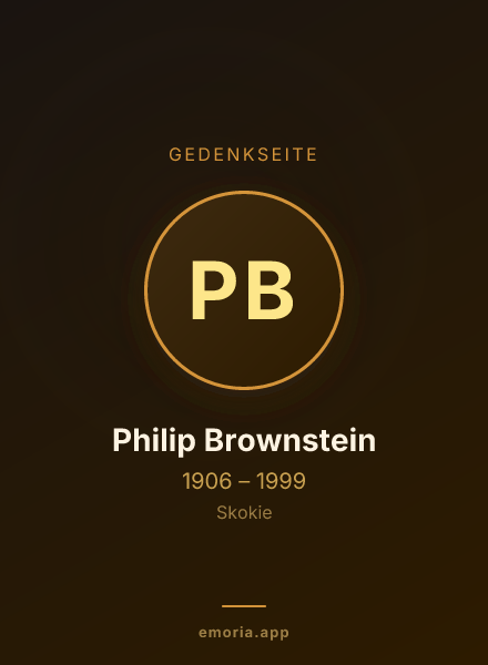 Gedenkportrait von Philip Brownstein