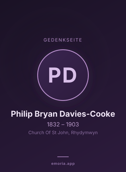 Gedenkportrait von Philip Bryan Davies-Cooke