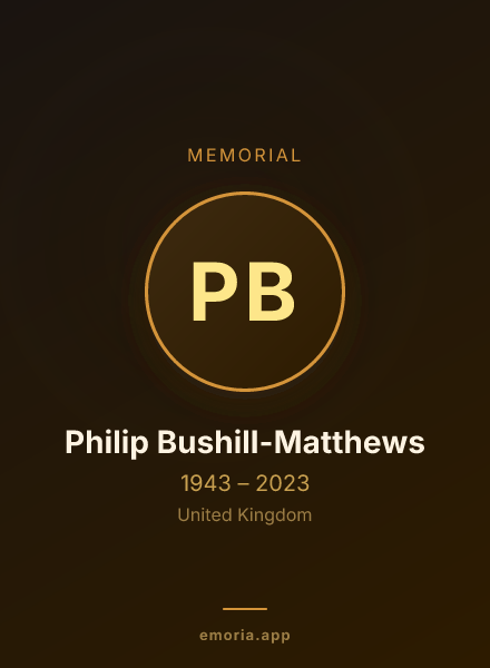 Memorial portrait of Philip Bushill-Matthews