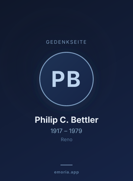 Gedenkportrait von Philip C. Bettler