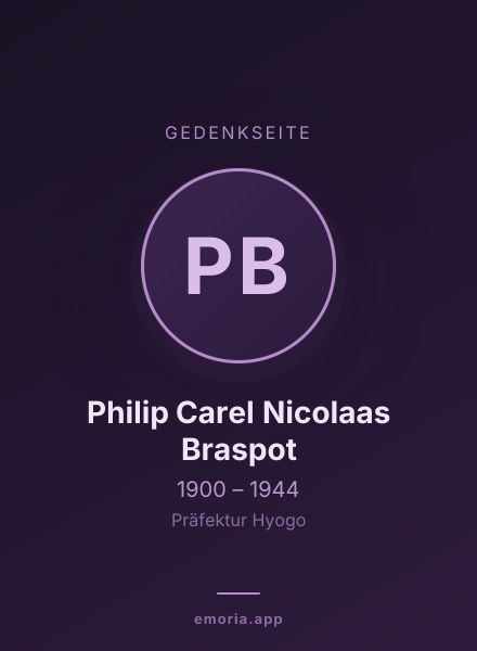 Gedenkportrait von Philip Carel Nicolaas Braspot