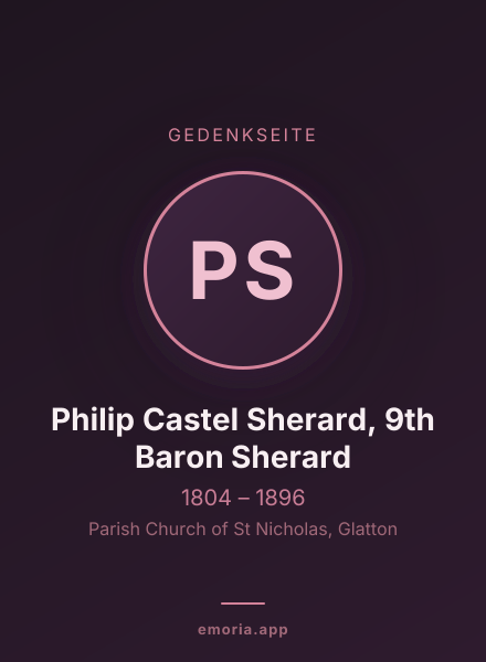 Gedenkportrait von Philip Castel Sherard, 9th Baron Sherard