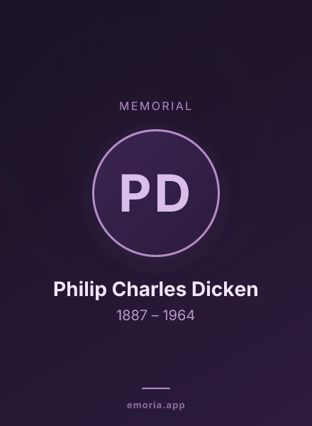Memorial portrait of Philip Charles Dicken