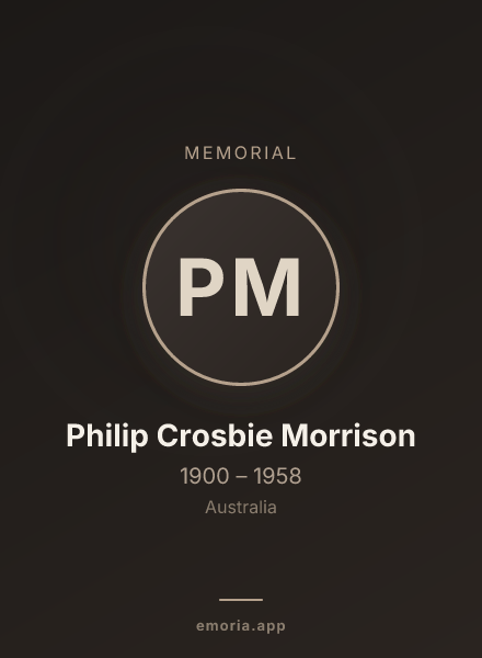 Memorial portrait of Philip Crosbie Morrison