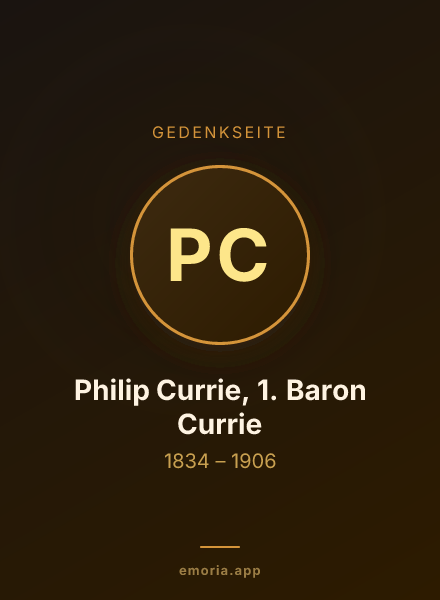 Gedenkportrait von Philip Currie, 1. Baron Currie