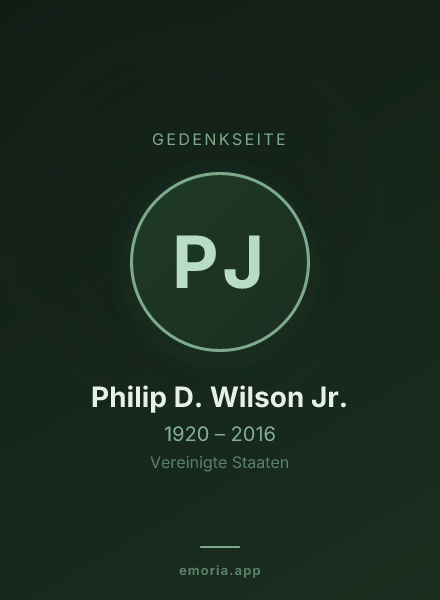 Gedenkportrait von Philip D. Wilson Jr.