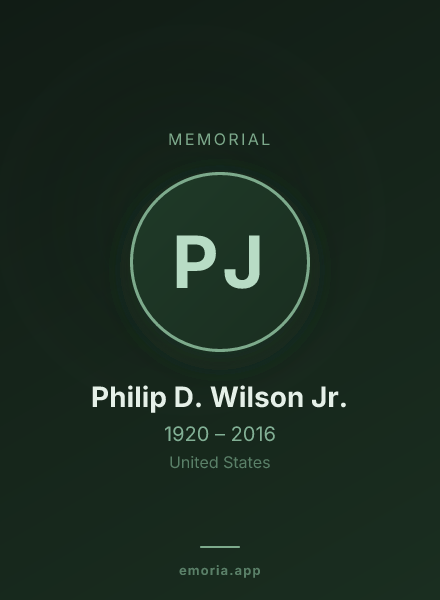 Memorial portrait of Philip D. Wilson Jr.