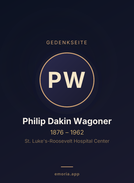 Gedenkportrait von Philip Dakin Wagoner