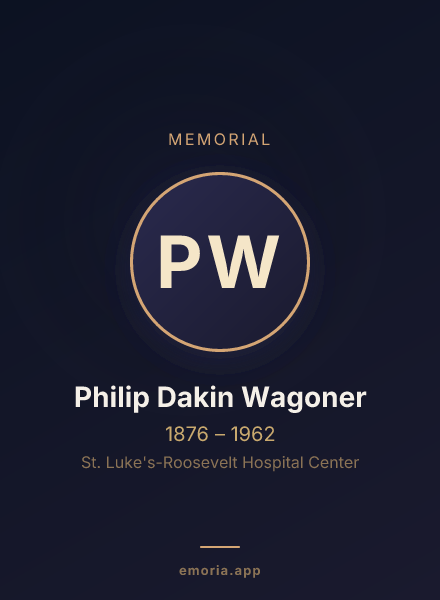 Memorial portrait of Philip Dakin Wagoner