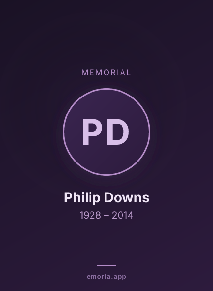 Memorial portrait of Philip Downs