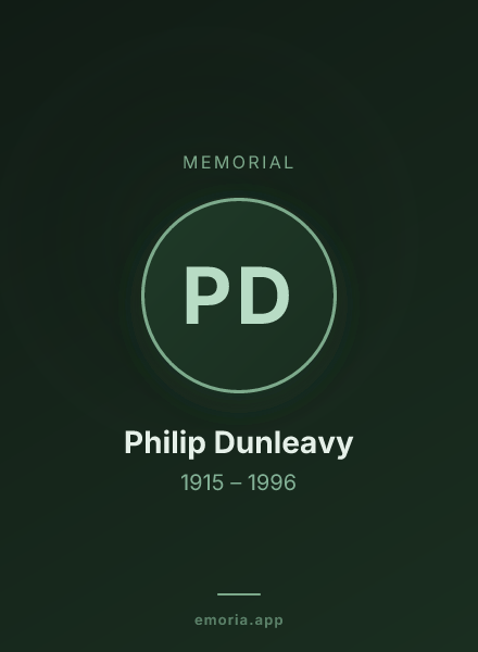 Memorial portrait of Philip Dunleavy